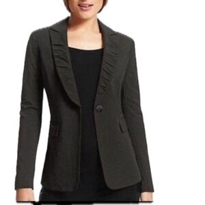 CAbi Rouched Pinstripe Blazer- size 6